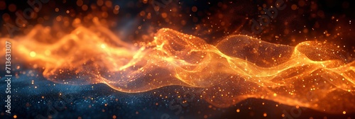 Golden Flame On Black Grainy Textured Background, Background Image, Background For Banner, HD