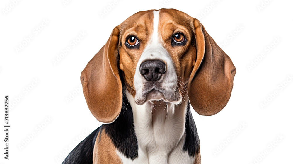 Beagle dog isolated on a transparent background