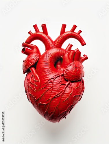 heart, 3D render, isolated white background - generative ai