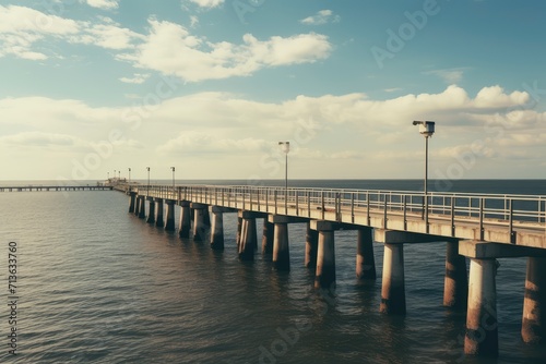 A Majestic Bridge Stretching Across a Vast Clearwater Lake © Andrii