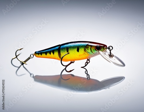 Fishing lure on white.