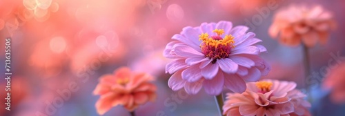 Pink Purple Zinnia Flowers Blooming In The Summer  Background Image  Background For Banner  HD