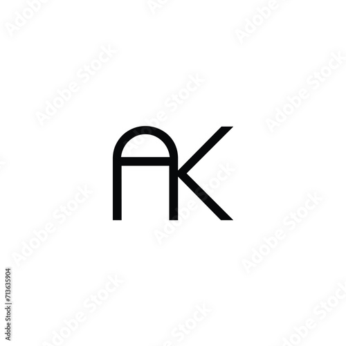 AK Letter Logo Design Template Vector. AK logo design template vector illustration. Modern letter AK logo design vector for business company