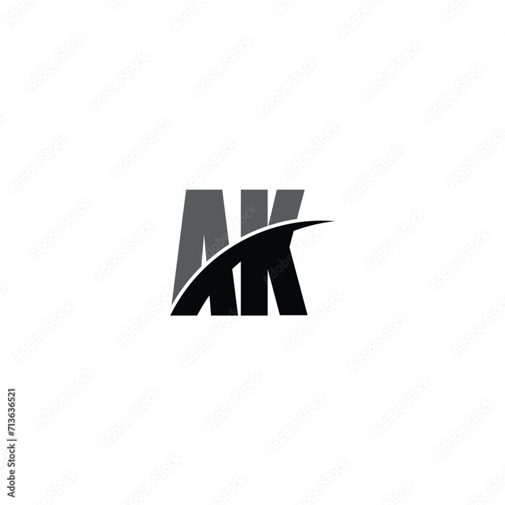 AK Letter Logo Design Template Vector. AK logo design template vector illustration. Modern letter AK logo design vector for business company