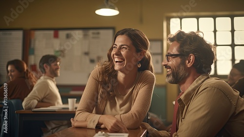 Person Handing Something to Another Person at Table  Teacher Days