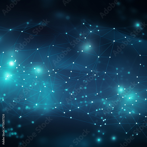 Abstract futuristic - technology with polygonal shapes on dark blue background. Design digital technology concept