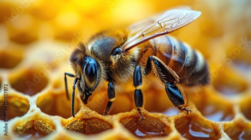 bee on honeycomb © KRIS