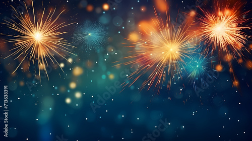 Beautiful fireworks background at night for holiday decoration