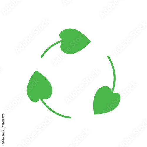 Green recycling sign on whi...