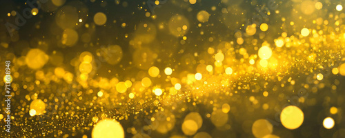 yellow glow particle abstract bokeh background  texture with sparkling glittering particles