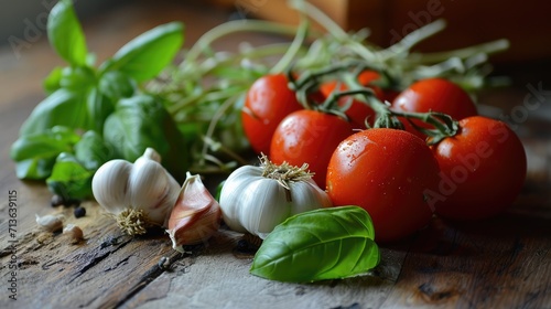 Mediterranean Symphony: A Glimpse into the Divine Capacities of Garlic, Tomato, and Basil - A Closer Look at Their Culinary Fusion and Harmonious Flavor.