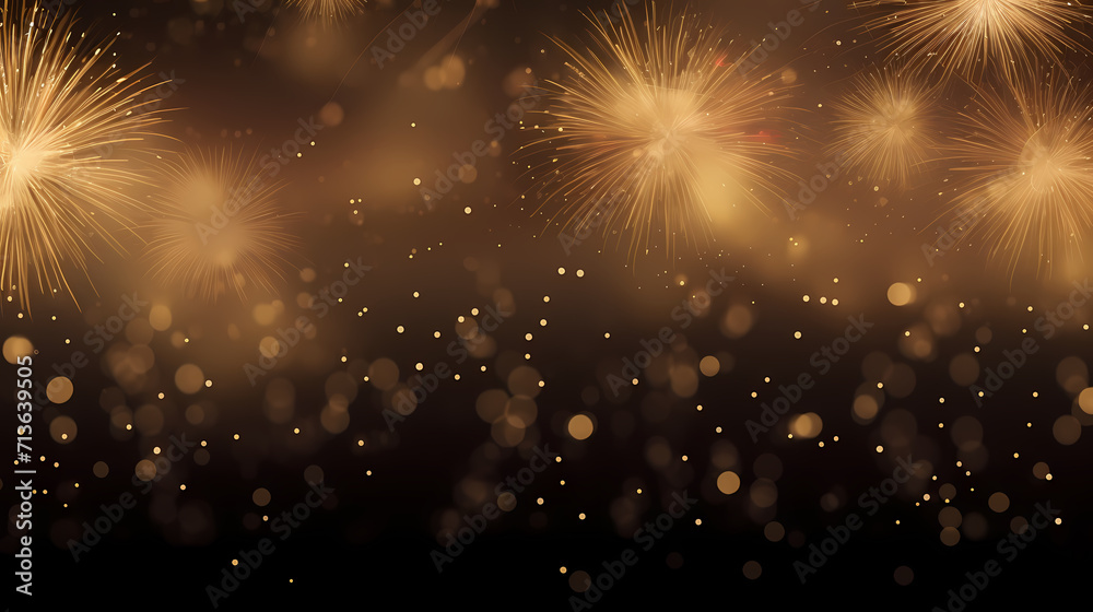Fototapeta premium Beautiful creative holiday background with fireworks and sparkles