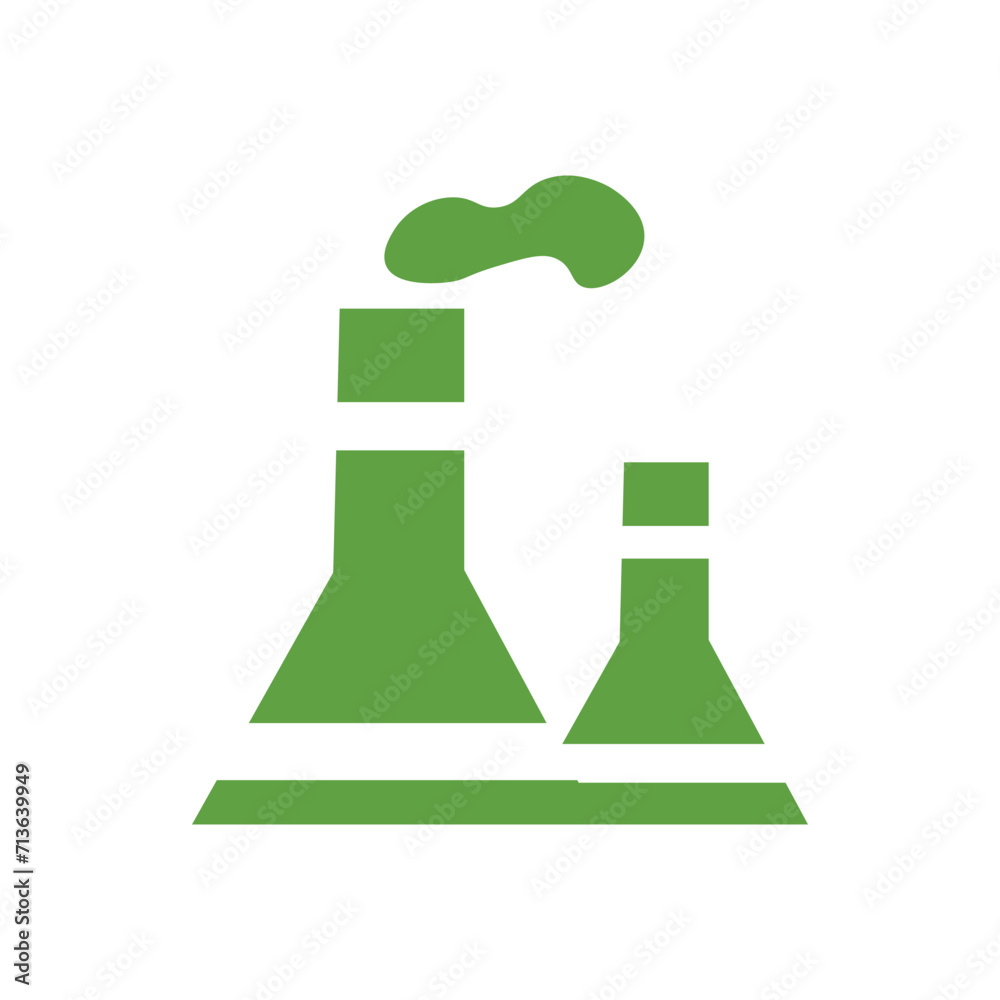 Eco friendly factory on white background
