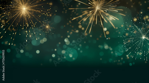 Beautiful creative holiday background with fireworks and sparkles