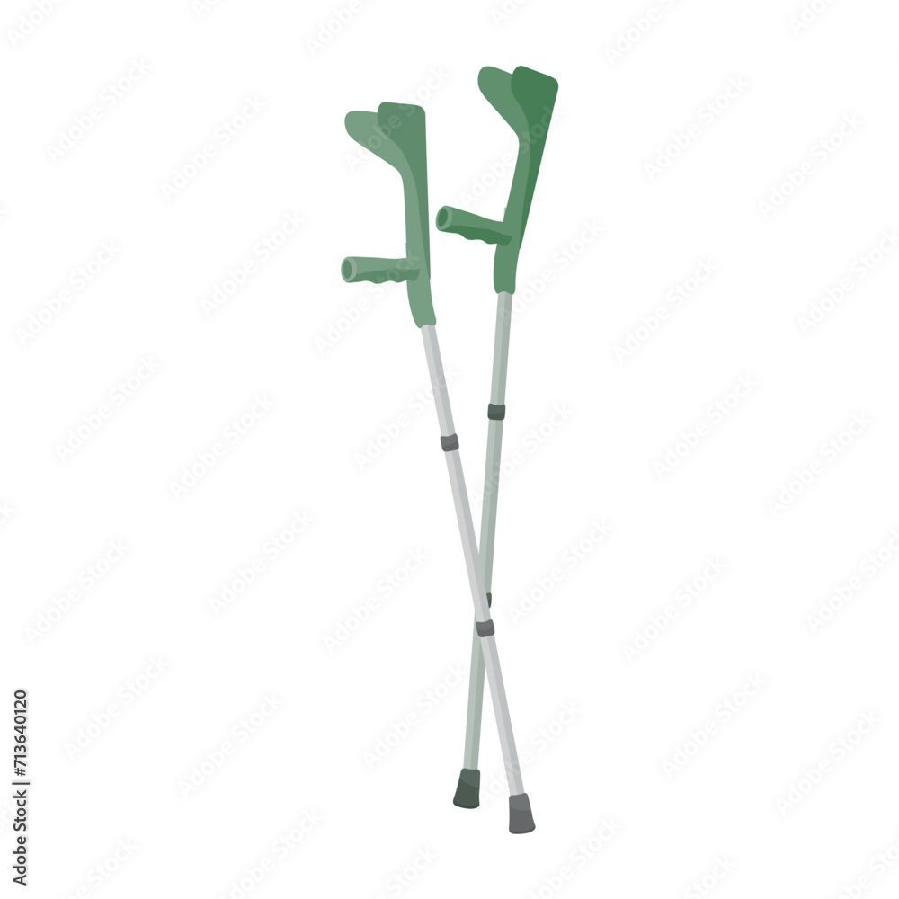 Pair of crutches on white background