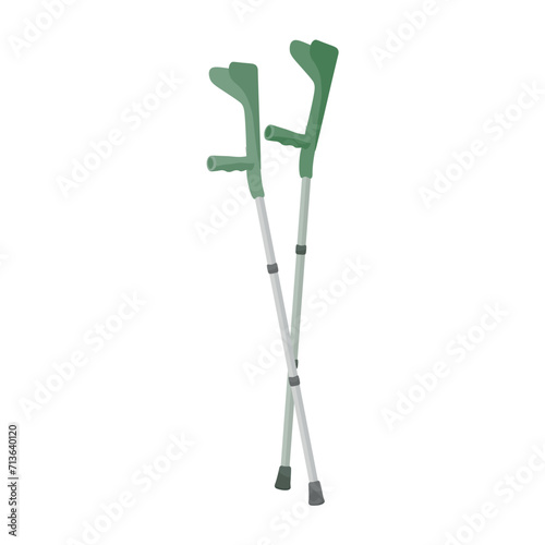 Pair of crutches on white background