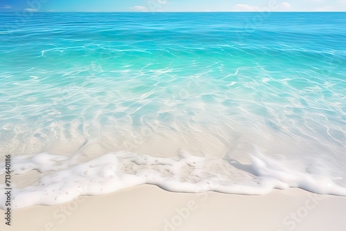 white sand beach with blue water wave  beautiful empty abstract idyllic summer vacation frame background with copy space 
