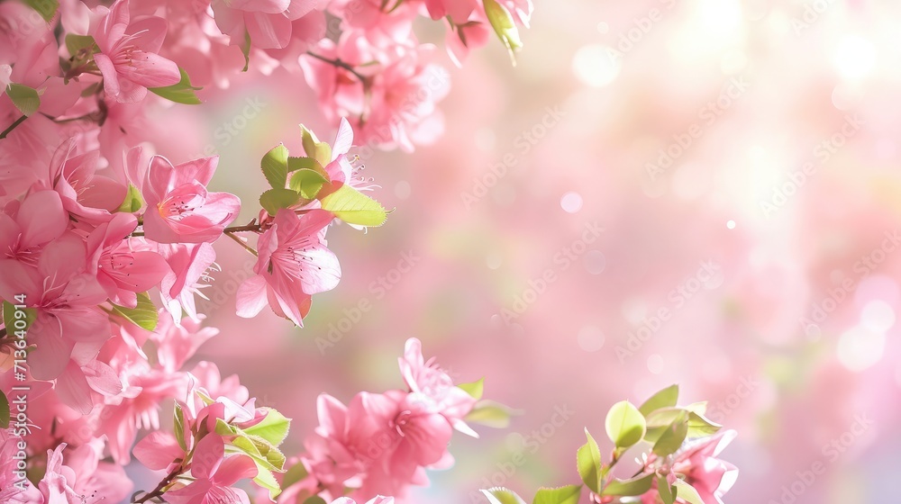 Obraz premium background space valentine nature pink floral for bouquet blossom wedding leaf flower text