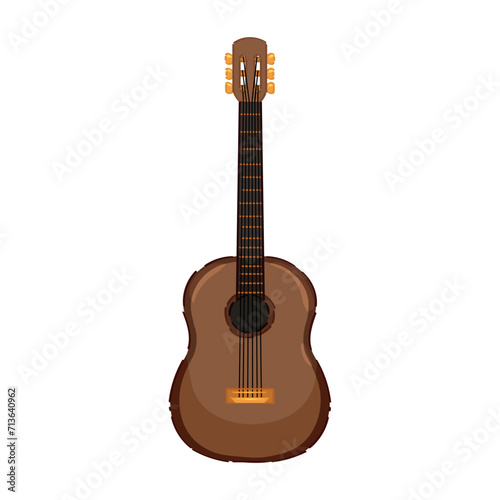 Acoustic guitar on white ba...