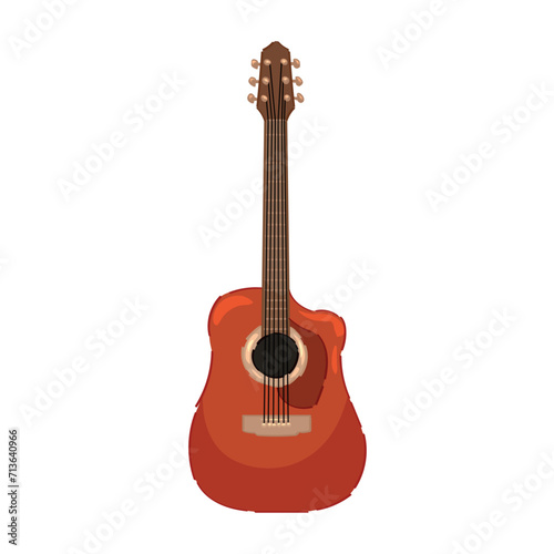 Acoustic guitar on white ba...