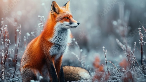 The fox in its grace and cunning nature. Elegance and beauty of this remarkable creature as it thrives in its natural habitat. Adaptability of the fox, an emblem of wilderness and ingenuity.
