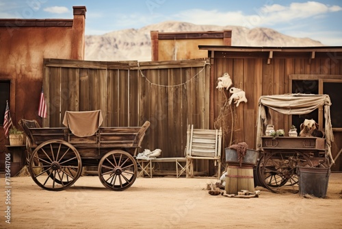 Wild West Town: Historic Charm, Old Frontier Vibes, Western Nostalgia, Vintage Setting, Cowboy Era, Saloon Facades, Timeless Backdrop, Rustic Charm, Pioneer Days, Photo Opportunity 