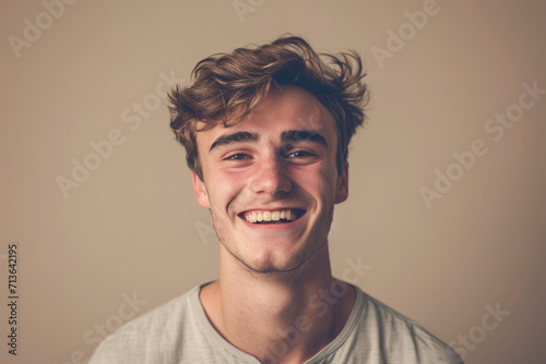 A young man with brown hair is smiling for the camera © MagnusCort