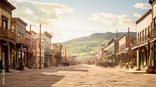 Wild West Town Photo Backdrop: Starry Night, Cactus Silhouettes, Historic Charm, Old Western Setting, Vintage Atmosphere, Desert Nightscape, Cowboy Aesthetics, Frontier Elegance, Nighttime in the Old  © hisilly