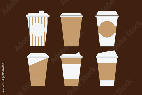Wallpaper Mural coffee cartoon cups paper vector Torontodigital.ca
