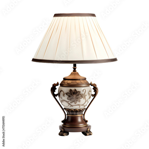 Sidetable lantern table lamp isolated on transparent and white background, PNG Object