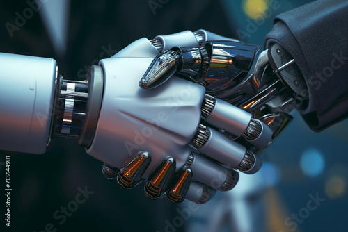 Robots shaking hands