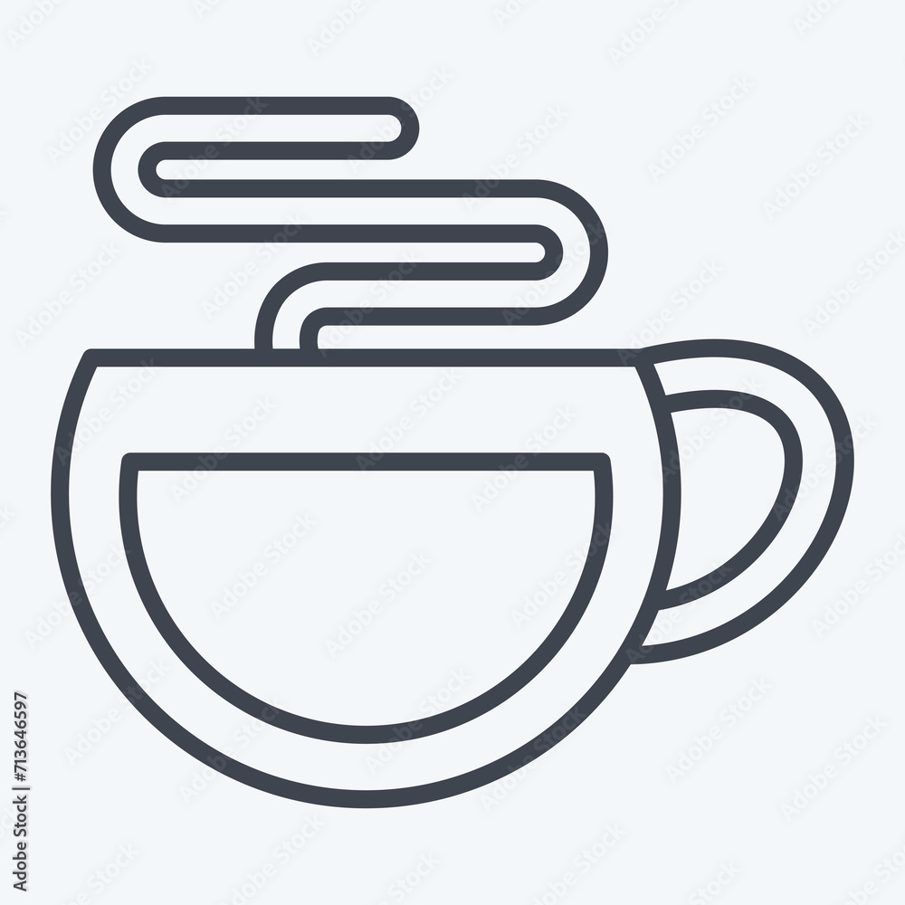 Icon Americano. related to Coffee symbol. line style. simple design editable. simple illustration Icon Americano. related to Coffee symbol. line style. simple design editable. simple illustration