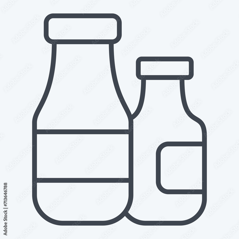 Icon Milk Syrup. related to Coffee symbol. line style. simple design editable. simple illustration Icon Milk Syrup. related to Coffee symbol. line style. simple design editable. simple illustration