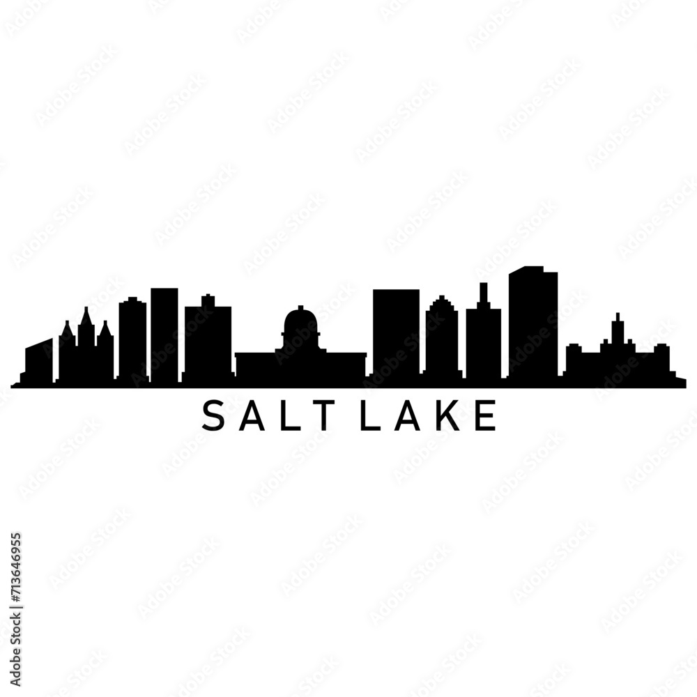Salt lake skyline