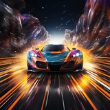 Best car game racing lighting background Illustration image Ai generated art