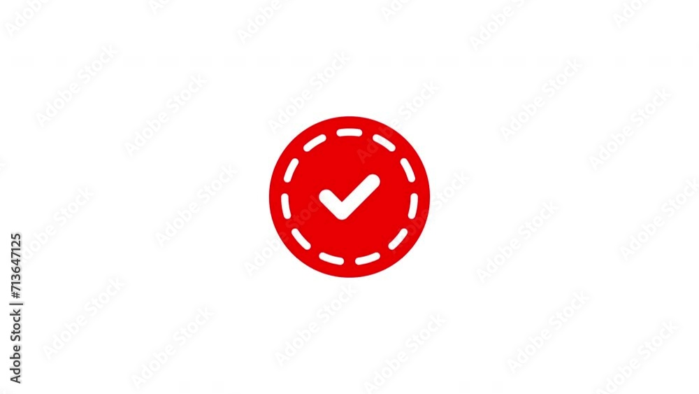 Circle line red check mark icon animation on a white background. Success, correct or right choice icon animation in 4k video.
Circle line red check mark icon animation on a white background. Success, correct or right choice icon animation in 4k video.