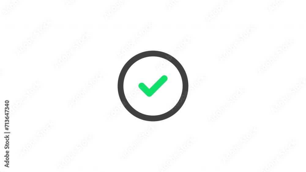Circle line check mark icon animation on a white background. Success, correct or right choice icon animation in 4k video.
Circle line check mark icon animation on a white background. Success, correct or right choice icon animation in 4k video.