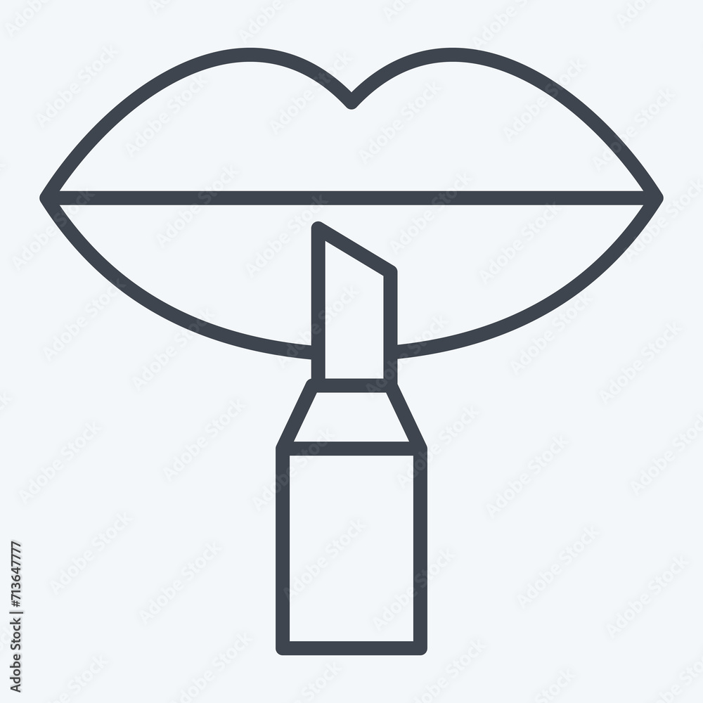 Icon Lip Liner. related to Cosmetic symbol. line style. simple design editable. simple illustration Icon Lip Liner. related to Cosmetic symbol. line style. simple design editable. simple illustration