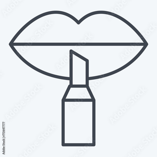 Icon Lip Liner. related to Cosmetic symbol. line style. simple design editable. simple illustration