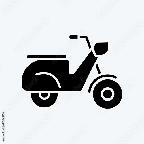 Icon Scooter. suitable for Education symbol. glyph style. simple design editable. design template vector. simple illustration