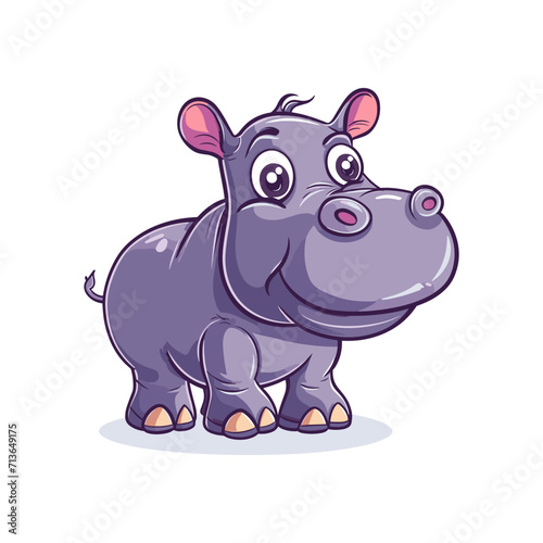 Cute Hippopotamus cartoon © ginnnart