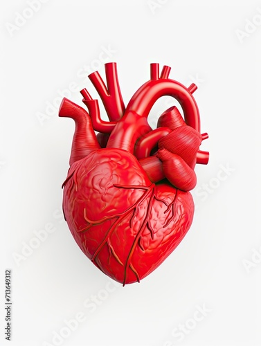 heart, 3D render, isolated white background - generative ai