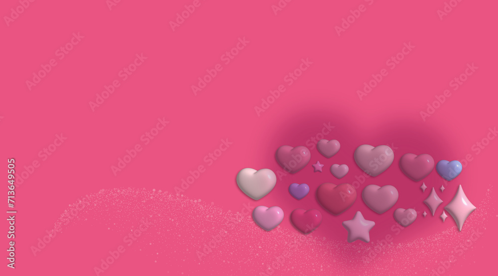 background with hearts and matching colors for Valentine's Day