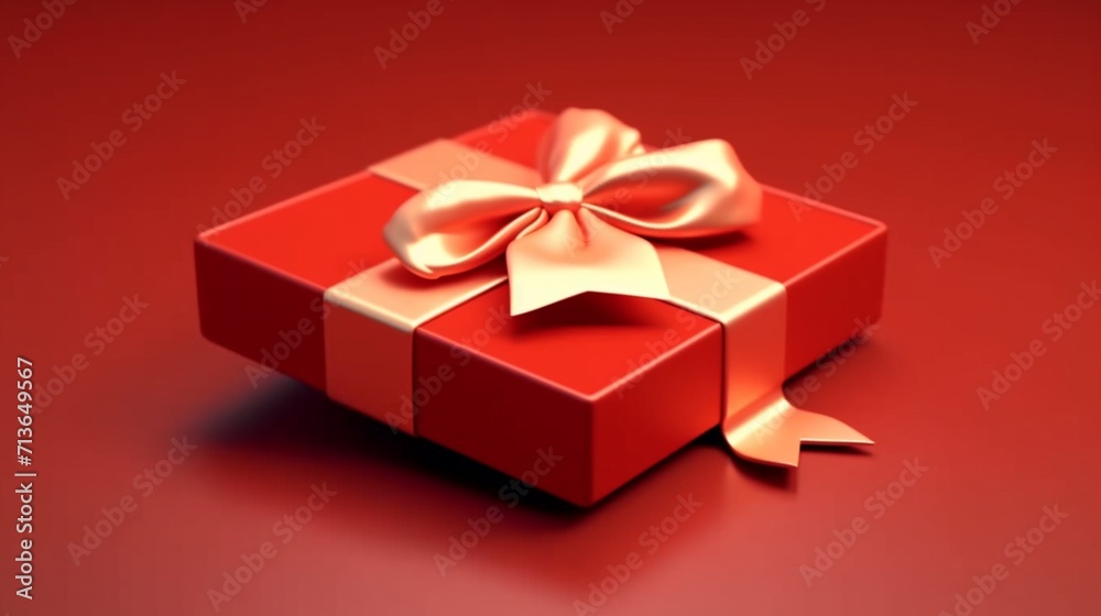 All red opening gift box blank opened present box with Ai Generative All red opening gift box blank opened present box with Ai Generative