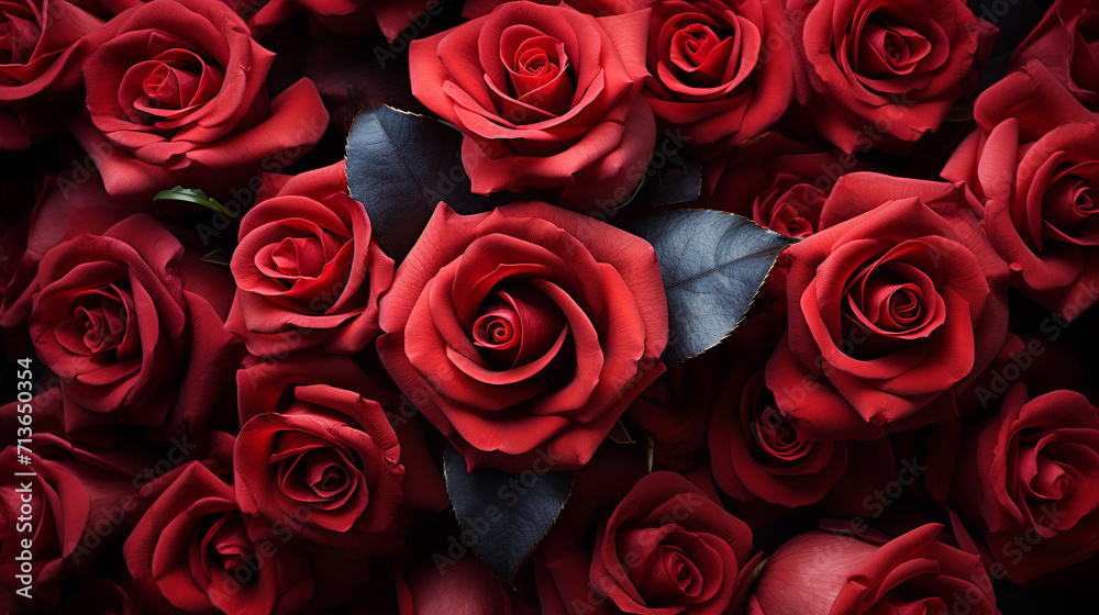 Natural fresh red roses flowers pattern wallpaper. Red rose flower wall background. Natural fresh red roses flowers pattern wallpaper. Red rose flower wall background.