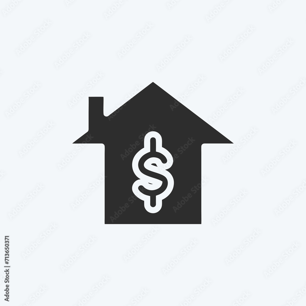 Icon Home Loan. suitable for education symbol. glyph style. simple design editable. design template vector. simple illustration Icon Home Loan. suitable for education symbol. glyph style. simple design editable. design template vector. simple illustration