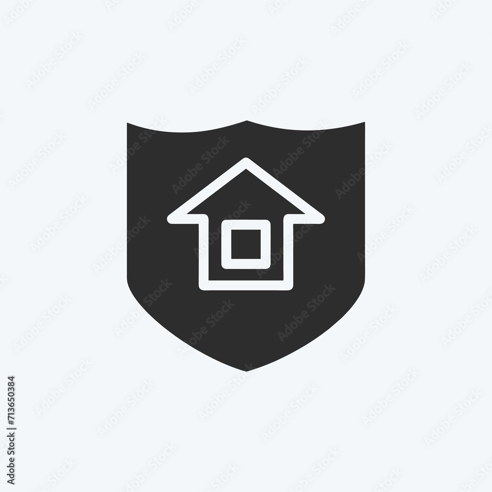 Icon Insurance. suitable for education symbol. glyph style. simple design editable. design template vector. simple illustration