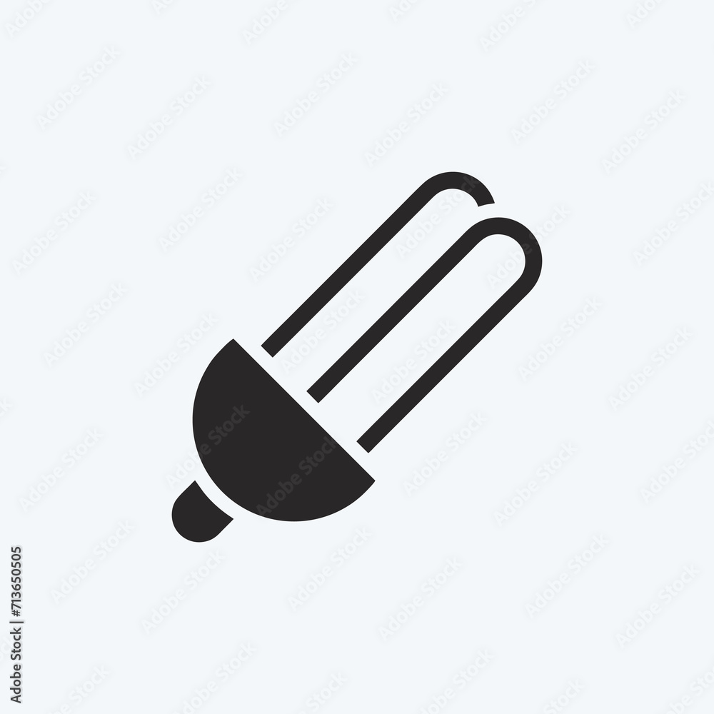 Icon Eco Bulb. suitable for education symbol. glyph style. simple design editable. design template vector. simple illustration Icon Eco Bulb. suitable for education symbol. glyph style. simple design editable. design template vector. simple illustration