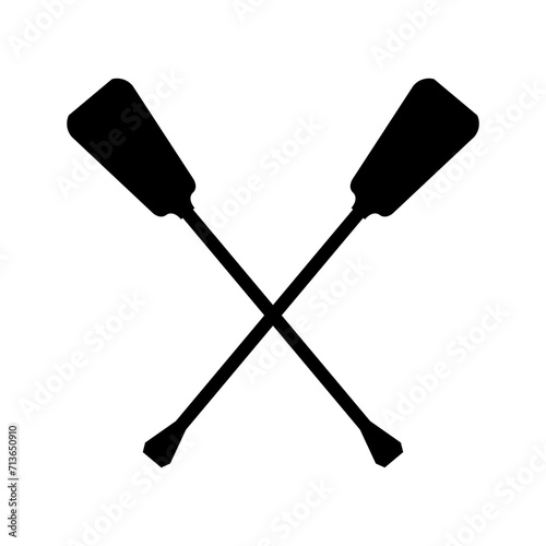Crossed canoe paddles
