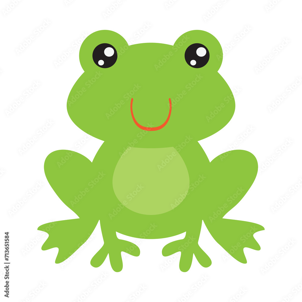 Cute little green frog vector cartoon illustration Cute little green frog vector cartoon illustration